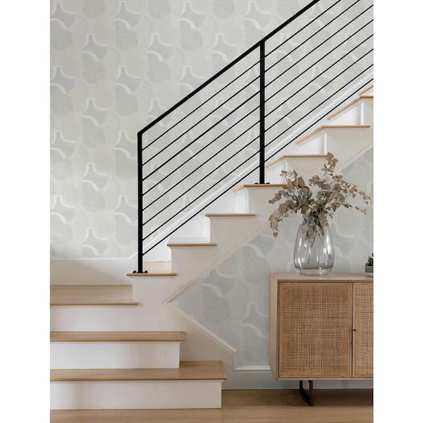 Hollace Sky Blue Geometric Metallic Non-pasted Paper Wallpaper