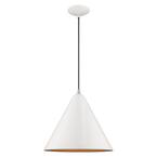 Livex Lighting Metal Shade Mini Pendants 1 Light Shiny White Mini 