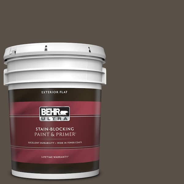 BEHR ULTRA 5 gal. #N360-7 Potting Soil Flat Exterior Paint & Primer