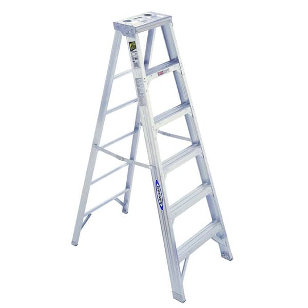 Werner 6 ft. Aluminum Step Ladder with 375 lb. Load Capacity Type IAA Duty Rating