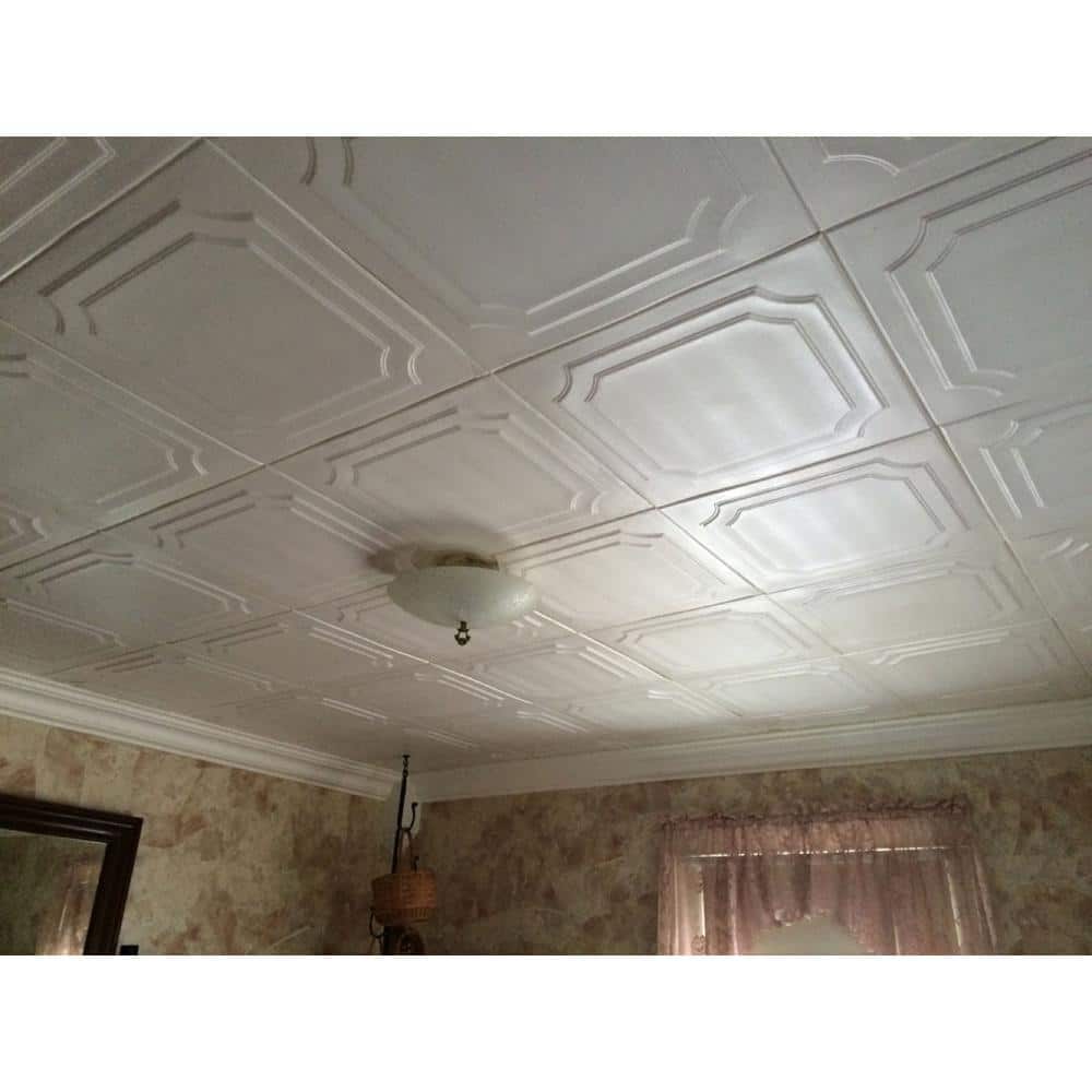 Plain White Square Foam Glue-Up Ceiling Tile