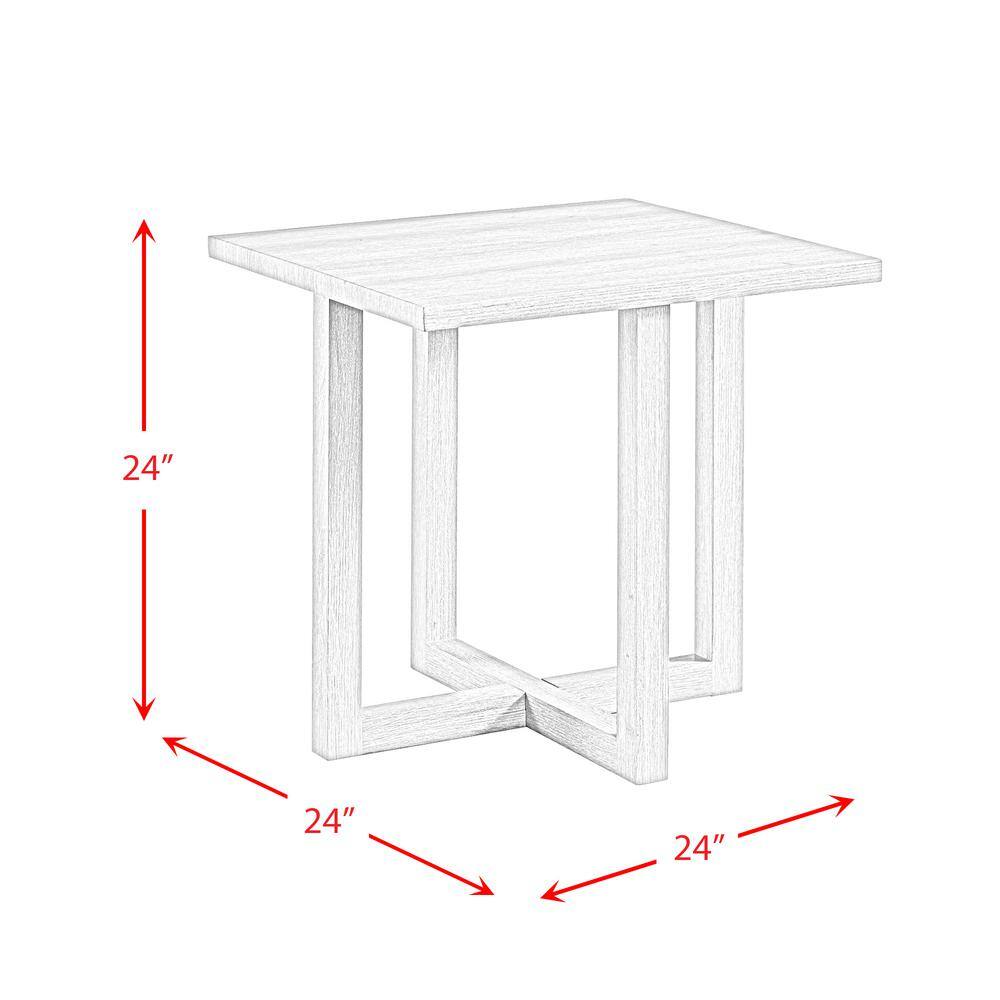 Transitional Dawson Square End Table in Weathered Gray Wood