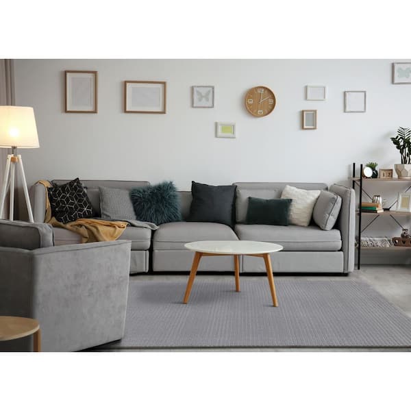 Solara Collections 8 ft. x 11 ft. Grey Tonal/Solid;Stripes Indoor Area Rug