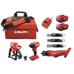 22-Volt Lithium-Ion 3 Tool Cordless Combo with Drywall Screw Gun, Impact Driver, Brushless Cut Out Tool and Battery Pack