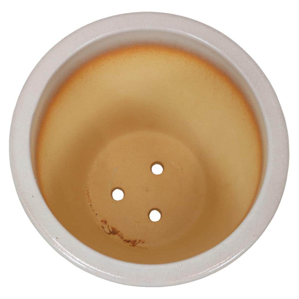 Pearl Finish Ocean Villa 15" Ceramic Planter with Drainage Holes