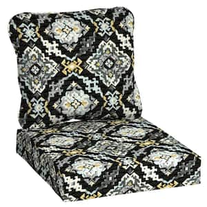 24 in. x 24 in. CushionGuard Two Piece Deep Seating Outdoor Lounge Chair Cushion in Geo Medallion