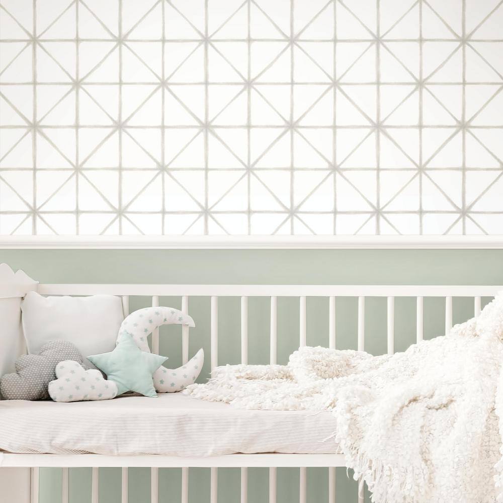 Neutral Geometric Pattern Peel and Stick Vinyl Wallpaper