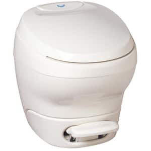 Aqua-Magic Bravura RV Permanent Toilet with Hand Sprayer in White