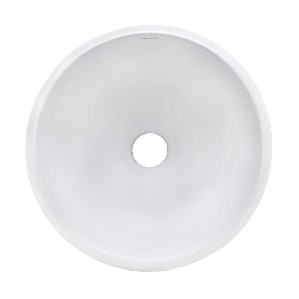 Ruvati 12" Round White Ceramic Above-Counter Vessel Sink