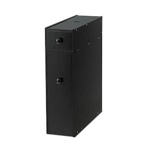 19 in. W x 23 in. H x 6.5 in. D Black MDF Over-the-Toilet Storage Space Saver