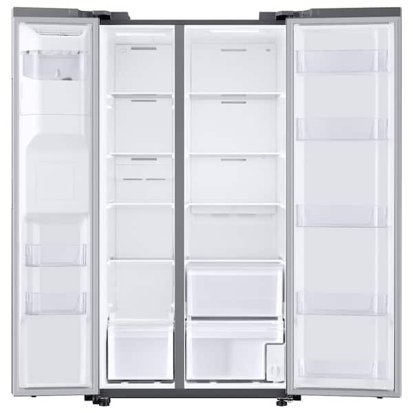Samsung RS22HDHPNSR 36 Inch Counter Depth Side by Side Refrigerator with  22.3 cu. ft. Capacity, 3 Adjustable Spillproof Glass Shelves, Twin Cooling  Plus, LED Lighting, External Water and Ice Dispenser, In Door