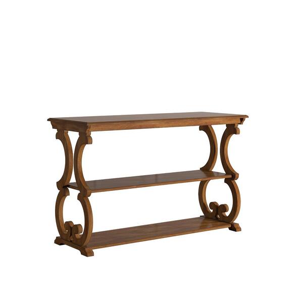 HomeSullivan Kelsey 48 in. Oak Standard Rectangle Wood Console Table with Storage