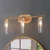 LNC Antique Gold Modern 3-Light Bathroom Vanity Light 21.5 in. Powder ...