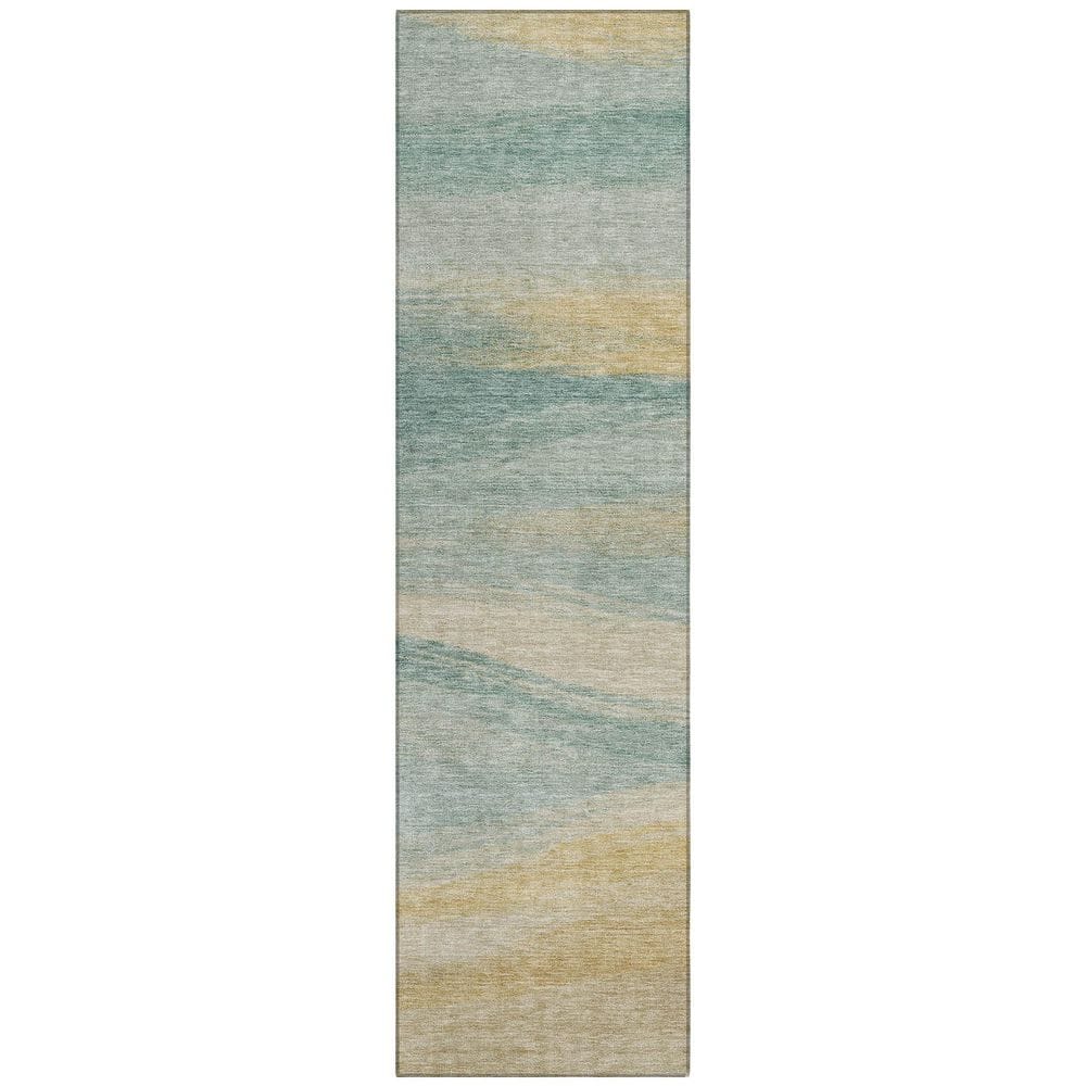Chantille Machine Washable Indoor/Outdoor Abstract ACN2961 Teal 2 ft. x 7 ft. Runner Rug price history on PriceWatchPro