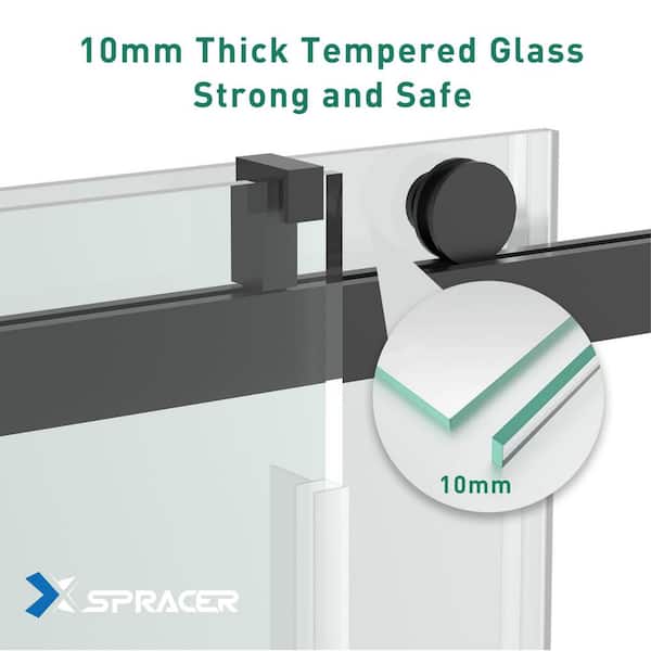 Xspracer Foyil 60 in. W x 76 in. H Sliding Frameless Shower Door