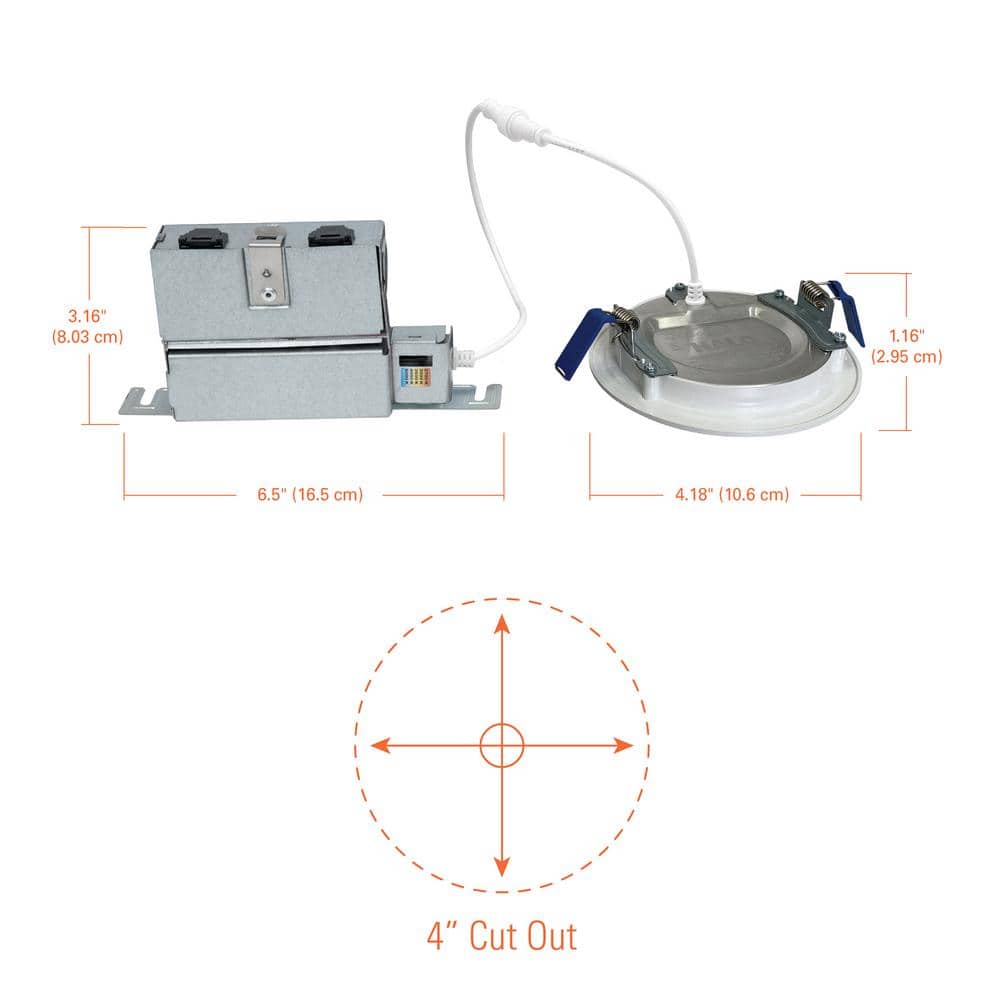 White 4" LED Canless Downlight with Energy Star