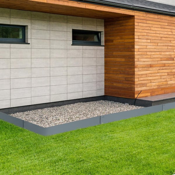 Steel Landscape Edging 5-Pack, 39 in. L x 4 in. H Strips. 0.06 in. W, Hammer-in Border, Bendable for Yard, Dark Gray