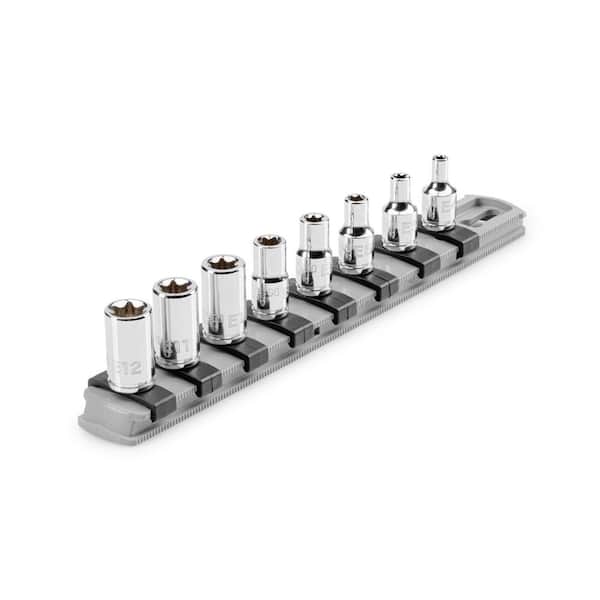 TEKTON 1/4 in. Drive External Star Socket Set with Rail, 8-Piece (E4-E12)