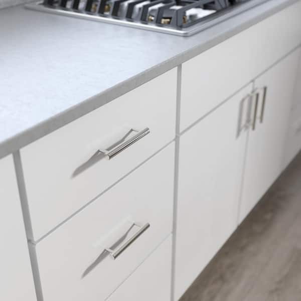 Etched Modern 4 in. (102 mm) Modern Polished Chrome Cabinet Drawer Bar Pull