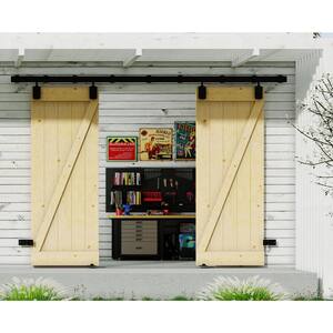 TENONER 64 in. x 84 in. Z-Shaped Solid Pine Wood Light Brown