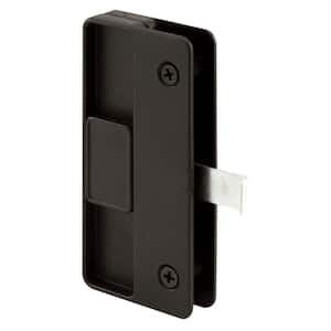 Sliding Screen Door Latch and Pull, 3 in. Hole Center, Black Plastic w/Steel Latch, Mortise Install