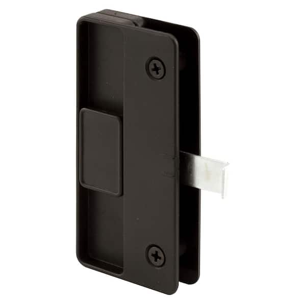 Prime-Line Sliding Screen Door Latch and Pull, 3 in. Hole Center, Black Plastic w/Steel Latch, Mortise Install