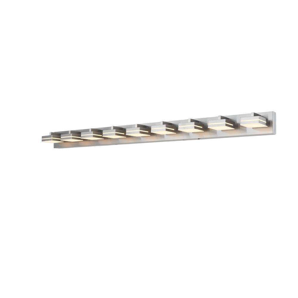 62.2 in. 9-Light Nickel LED Vanity Light with 5-CCT Adjustable Switch and Acrylic Lampshade price history on PriceWatchPro
