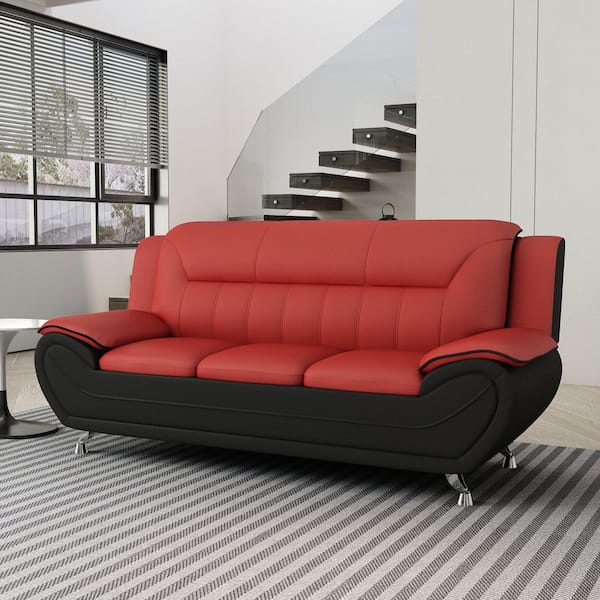 Red round deals couch