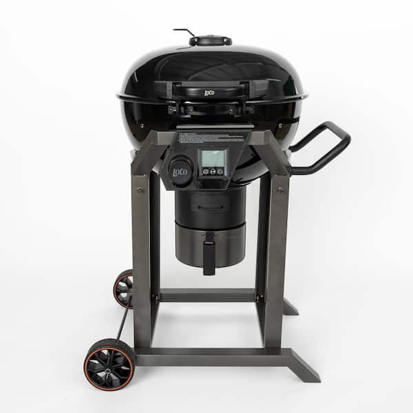 LOCO 22 in. SmartTemp Kettle Charcoal Grill in Black with Stand