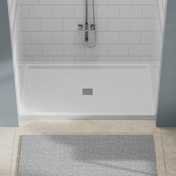 32 in. L x 60 in. W Alcove Shower Pan Base with Center Drain