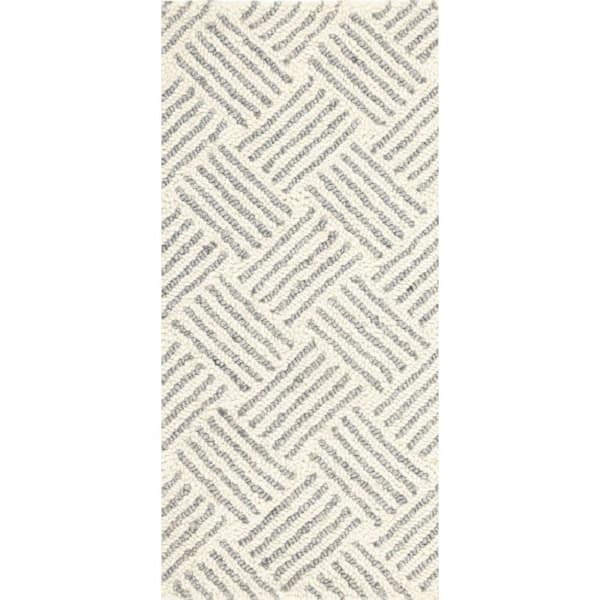 Layers Hand Hooked Wool Grey 3 ft. x 8 ft. Indoor Runner Rug
