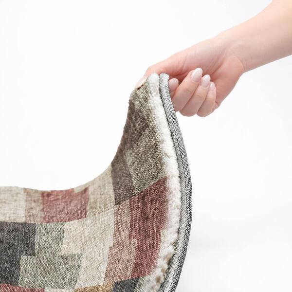 Dream Shag Premium Machine Washable Abstract ADS659 Paprika 2 ft. x 7 ft. Runner Rug