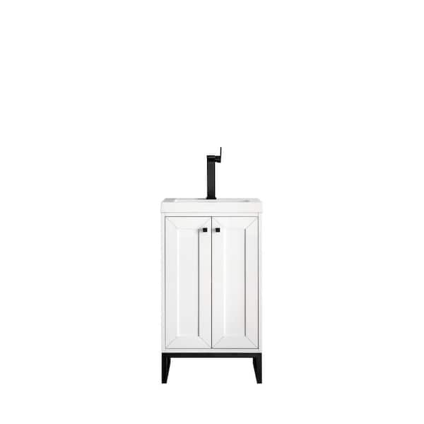 James Martin Vanities Chianti 19.6 in. W x 15.4 in. D x 35.5 in. H Bath Vanity in Glossy White with White Glossy Top