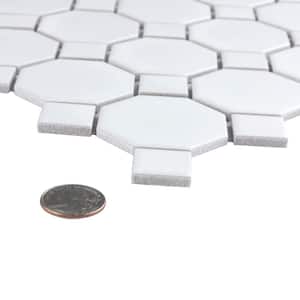 White/blue Octagon Ceramic Tile-priced per piece-3 pieces available 