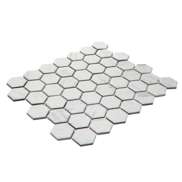Lifeproof - Carrara 10 in. x 12 in. x 6.35 mm Ceramic Hexagon Mosaic Floor and Wall Tile (0.81 sq. ft./Each)