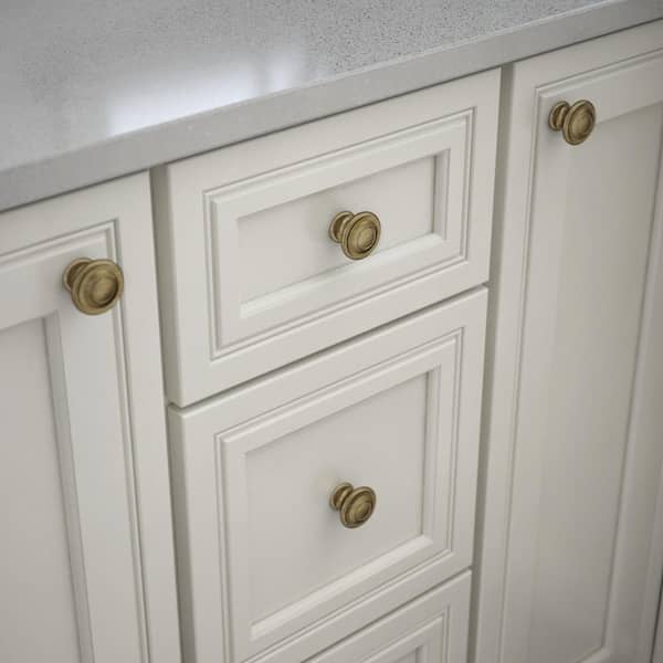 Harmon 1-3/8 in. (35 mm) Classic Antique Brass Round Cabinet Knob
