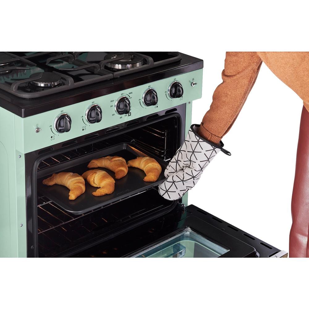 Summer Mint Green 30" Retro Freestanding Gas Range with Convection Oven