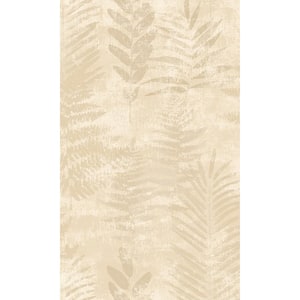 Natural Textured Fern Leaves Tropical Paste the Wall Double Roll Wallpaper 57 Sq. Ft.