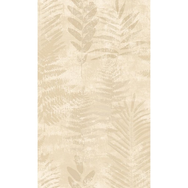 Walls Republic Natural Textured Fern Leaves Tropical Paste the Wall Double Roll Wallpaper 57 Sq. Ft.