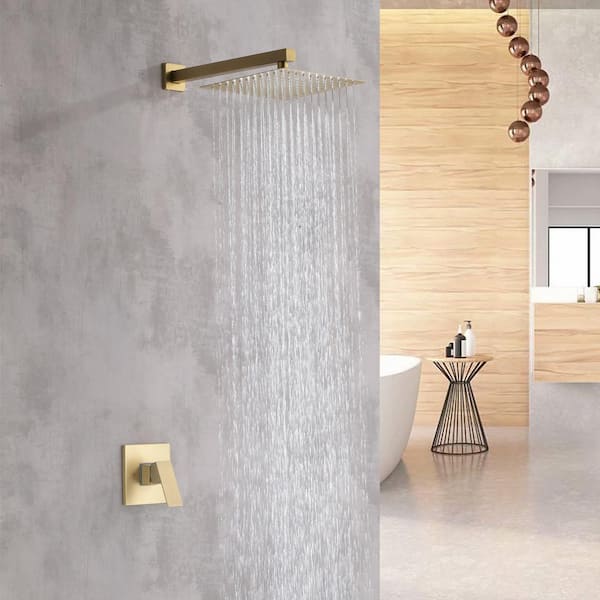 Staykiwi Single Handle 1-Spray Shower Faucet 1.5 GPM with Ceramic Disc valves in. Gold