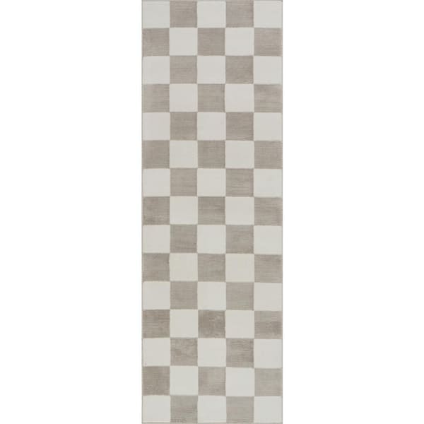 Maplewood Plush Textured Washable Cream 3 ft. x 8 ft. Indoor Runner Rug