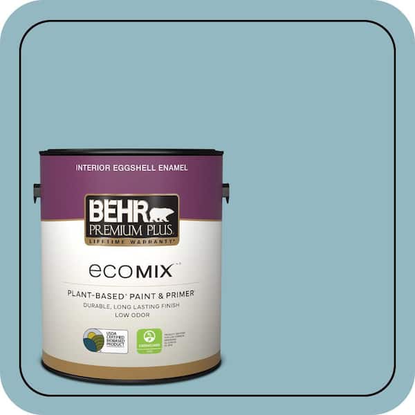 1 gal. #PPU13-09 Tahoe Blue Eggshell Enamel EcoMix Plant-Based Interior Paint & Primer