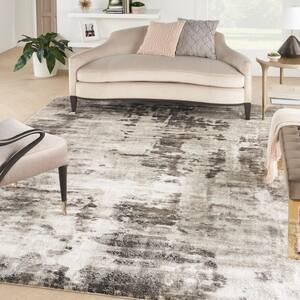American Manor Iv/Mocha 8 ft. x 10 ft. Abstract Contemporary Area Rug