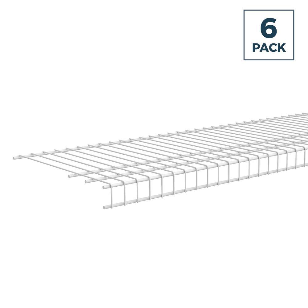 ShelfTrack 72 in. L x 16 in. D White Heavy-Duty Wire Closet Shelf (6-Pack)