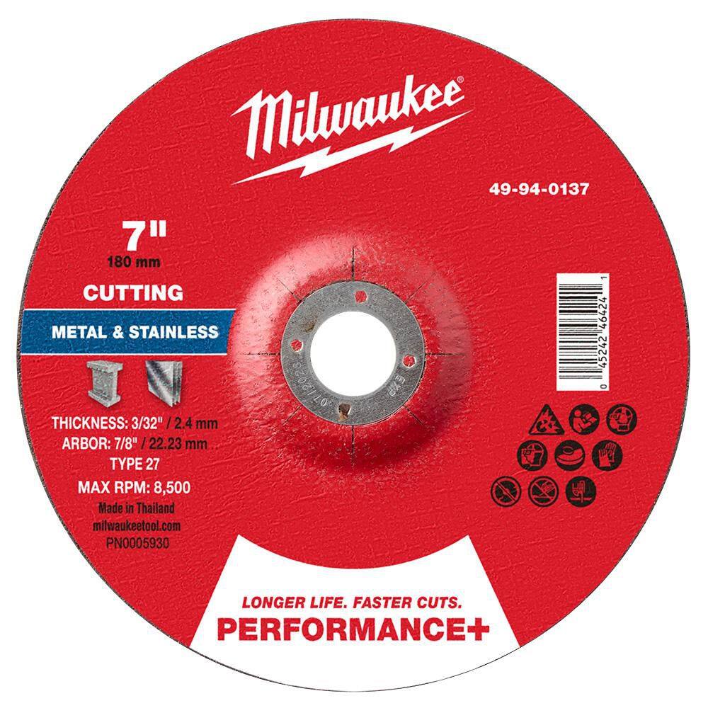 7 in. x 3/32 in. x 7/8 in. Performance Plus Metal Cut Off Wheel - Type 27 price history on PriceWatchPro