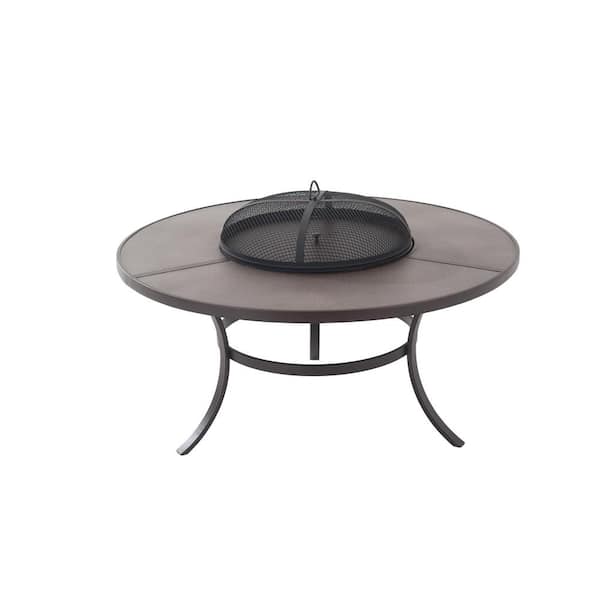 Stylewell Mix and Match 42 in. Round Wood Burning Fire Pit Cocktail Table  with Poker L-FT1320PST - The Home Depot