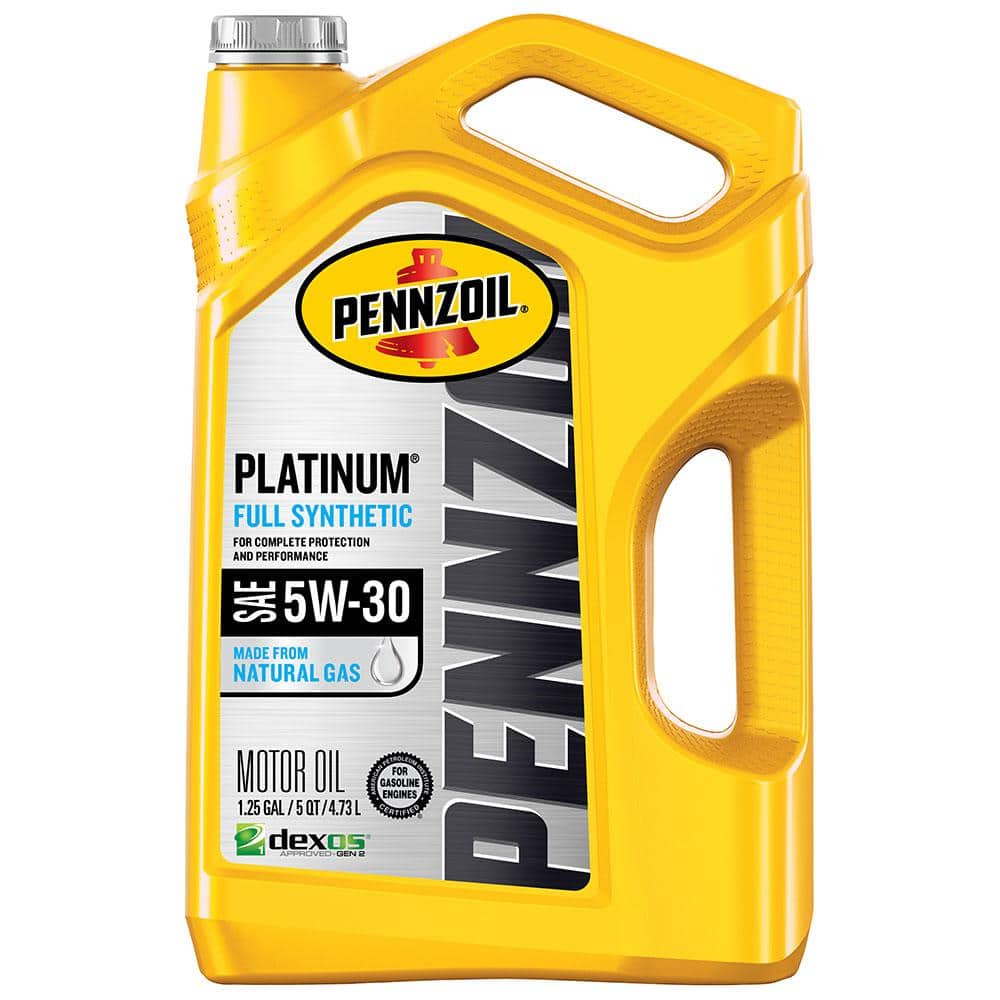 Pennzoil Platinum SAE 5W-30 Full Synthetic Motor Oil 5 Qt. 550046126 - The  Home Depot
