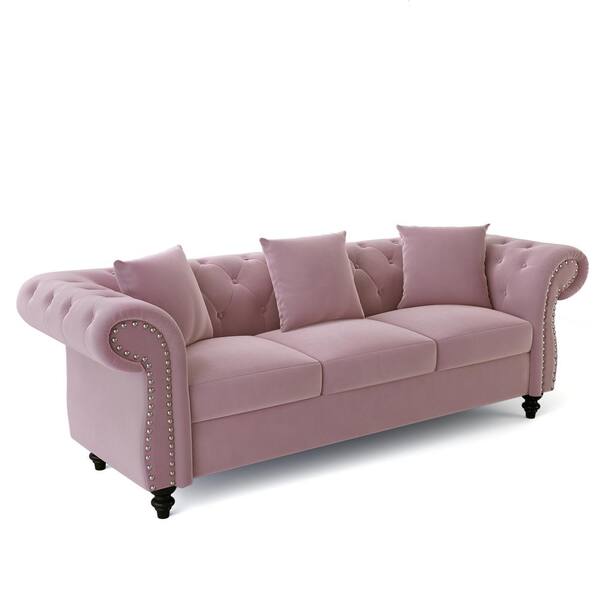 Pink Leather Sofa Set Baci Living Room