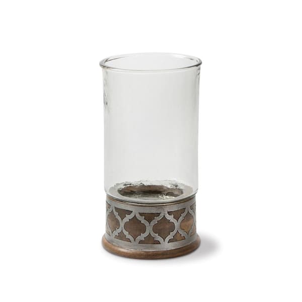 14.5 in. H Wood Metal Candleholder