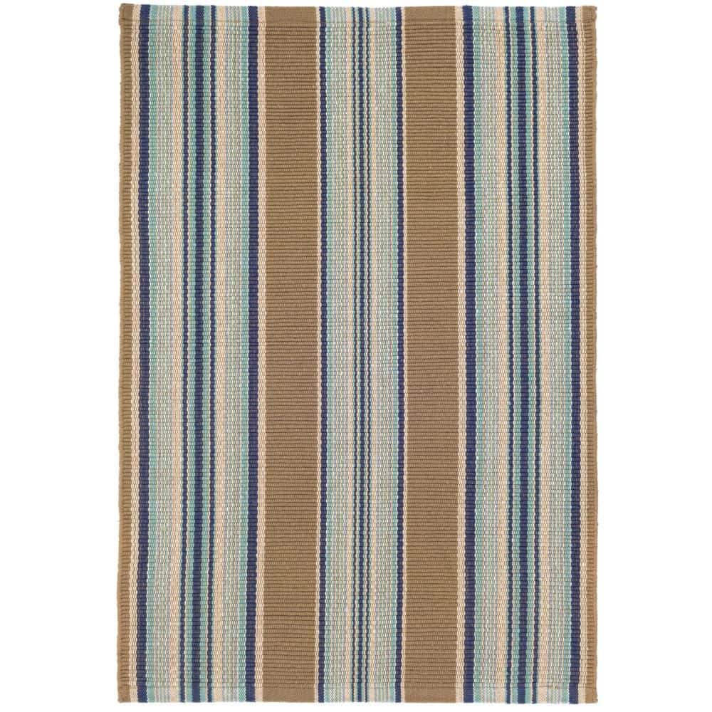 Heron Stripe Handwoven Cotton Blue 3 ft. x 8 ft. Indoor Runner Rug price history on PriceWatchPro